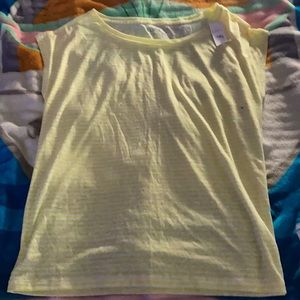 Yellow striped sleeveless top